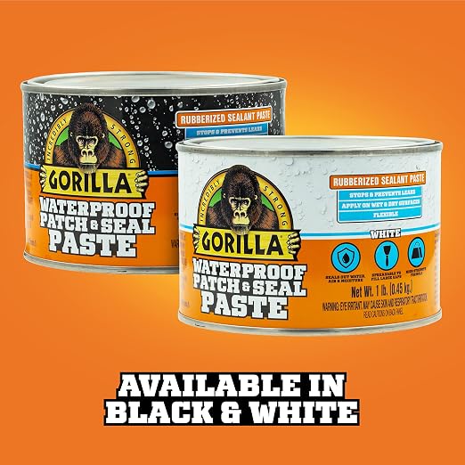 Gorilla Waterproof Patch & Seal Rubberized Sealant Paste, 1lb Can | Blocks Water - Image 6