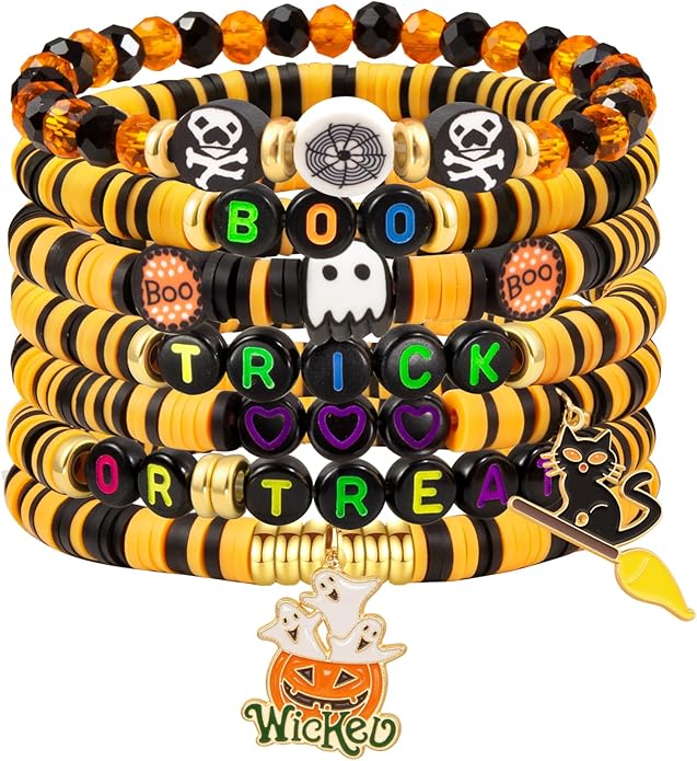 Friendship Beaded Bracelets for Women, Stackable Colorful Surfer Boho Clay Bead Stretch Bracelets