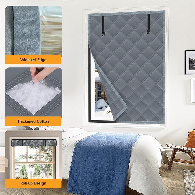 Winter Insulated Window Curtain 63"x63", Oxford Cloth Thermal Insulated Window - Image 4