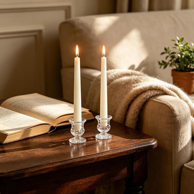 Hosley Set of 12 Glass Taper Candle Holders 2.5 Inches High Ideal Gift - Image 5