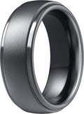 ThunderFit Silicone Rings for Men - 7 Rings / 4 Rings / 1 Ring Step Edge Rubber Wedding Bands 10mm Wide - 2.5mm Thick