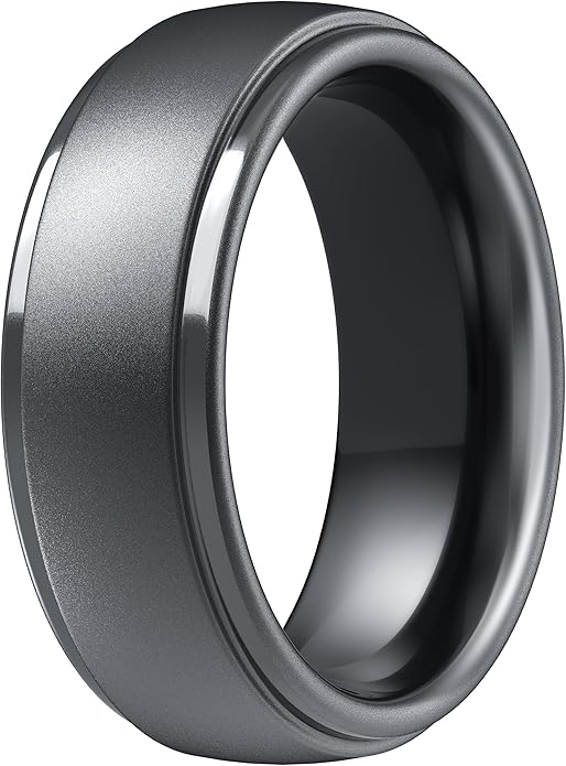 ThunderFit Silicone Rings for Men - 7 Rings / 4 Rings / 1 Ring Step Edge Rubber Wedding Bands 10mm Wide - 2.5mm Thick