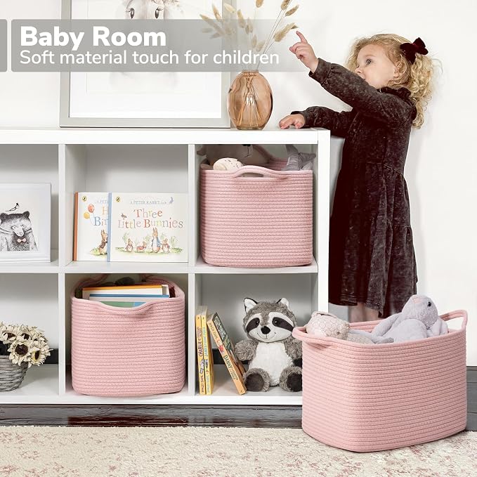 Goodpick Woven Storage Basket for Shelves, Cotton Rope Baskets for Toys & Baby - Image 3