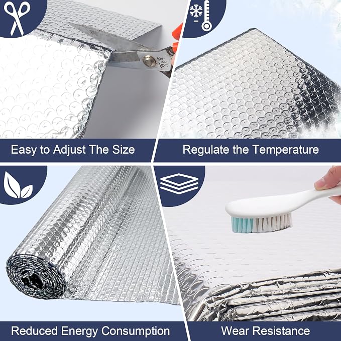 DGSL Double Reflective Bubble Foil Insulation Foam, 23.6 in X 10 FT Aluminum - Image 3