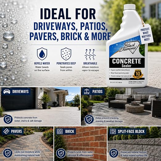 Black Diamond Stoneworks Concrete Sealer – Penetrating Water Repellent Sealer - Image 4