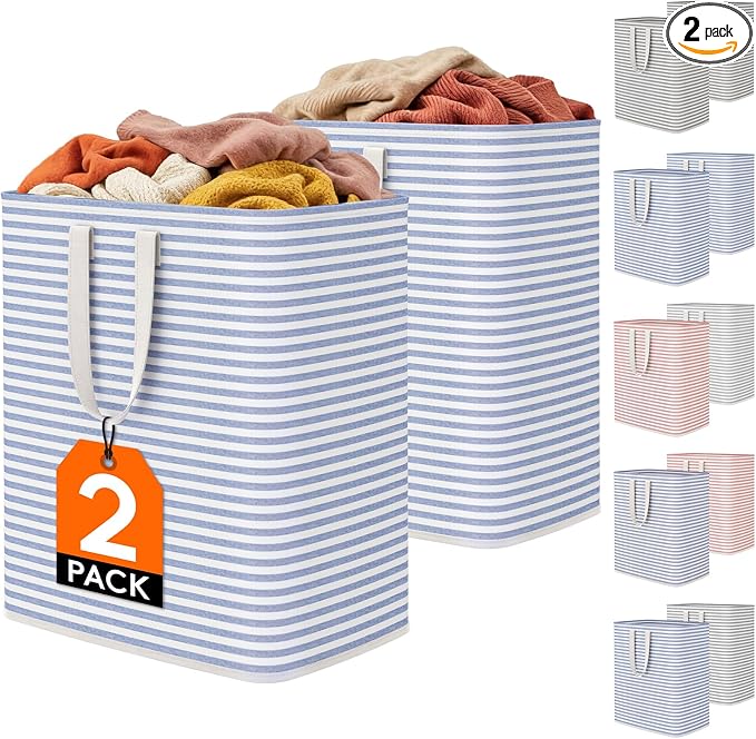 Lifewit 2 Pack Laundry Basket 100L Each, Collapsible Clothes Hamper by Lifewit