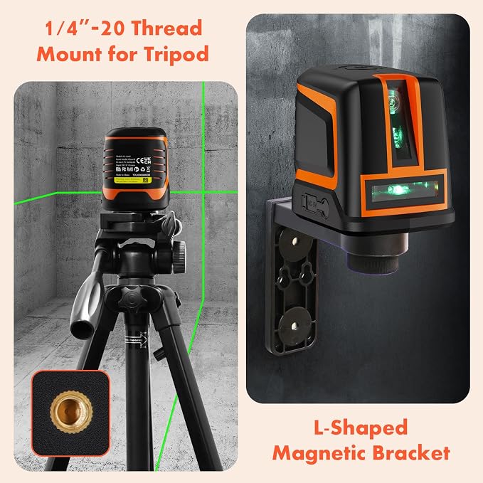 Rechargeable Laser Level Self Leveling Cross Line, C2-120G | Green Beam - Image 8