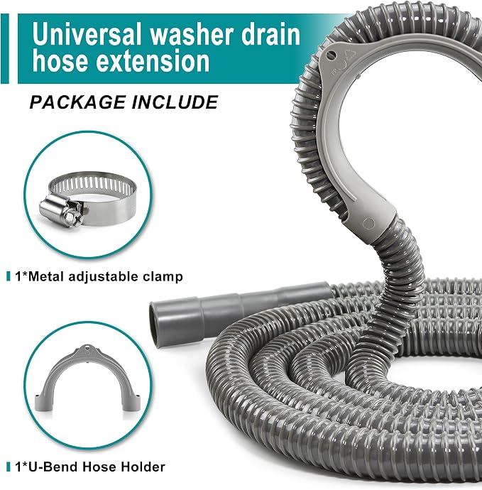 TOMOON 12Ft Universal Washing Machine Drain Hose Extension | Flexible - Image 5