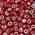 100Pcs Rhinestone Large Hole Beads Spacer Beads Red European Craft Big Beads Large Hole Rhinestones Lampwork Murano Bead Fairy Wand Garden Beads for DIY Bracelet Necklace Jewelry Making Supplies