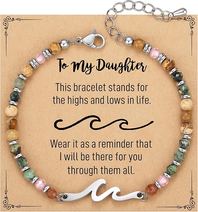TONY & SANDY Friend Gifts for Women, Unique Valentine's Day Gifts for Her, Sister Gifts from Sister, Wave Bracelet, Christmas Birthday Gifts for Women, Bestie Friendship Bracelets