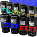 9 Piece 1" Drive Deep Impact Socket Set, Heavy Duty CR-MO, Truck Tire Service by Aiourx