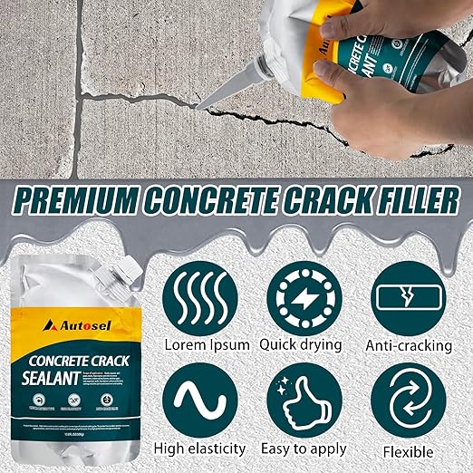 Self-Leveling Cement Crack Filler, Fast Drying Concrete Crack Filler, - Image 2