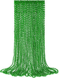 YAXINRUI 12 PCS St. Patricks Day Necklaces, Green Mardi Gras Beads Christmas Necklace, 33" St. Patrick's Day Green Beads St. Patricks Day Accessories for Mardi Gras, St. Patricks Day Party Favors