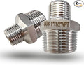 1" Male to 1/2" Male NPT Hex Reducing Nipple Fitting Adapter, 304 Stainless by PipeFloProonline