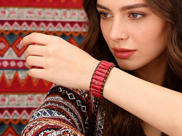 Chakra jewelry gifts Bracelets for Women，Handmade Natural Stone Healing Bracelets，hippie boho Friendship gifts Jewelry for women