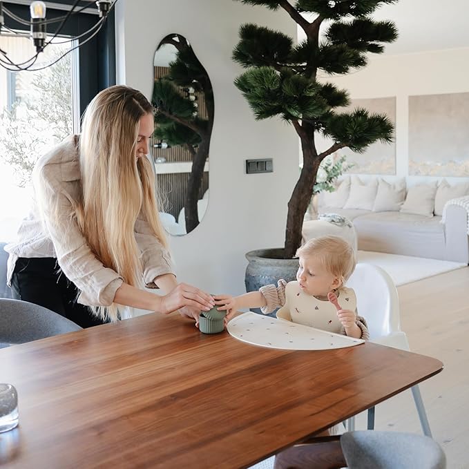 mushie Silicone Baby Bib | Adjustable Fit Waterproof Bibs (Circus)