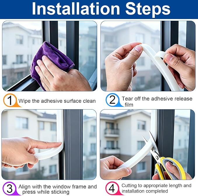 Air Conditioner Window Seal 1 Inch X 1 Inch Weather Stripping Door Seal | Thick - Image 2