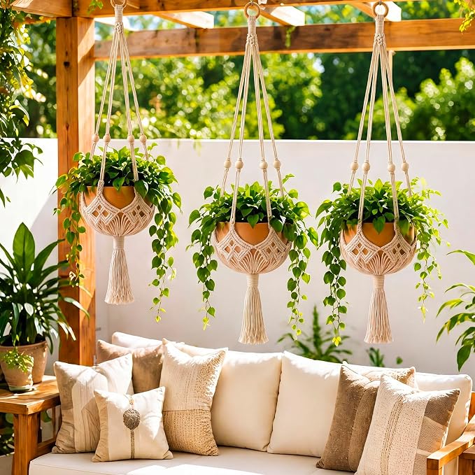 Shappy 1 Pack Boho Macrame Plant Hanger - Image 5