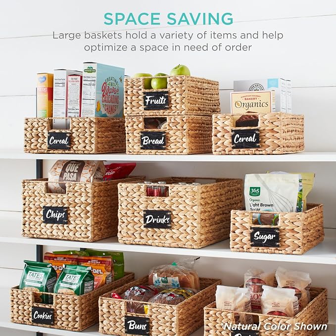Best Choice Products Set of 4 16x12in Large Water Hyacinth Pantry Baskets - Image 4