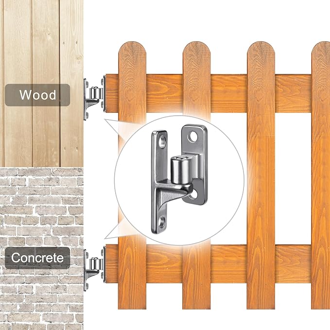 Insaga 304 Stainless Steel Gate Hinges 4 Pack, Heavy Duty Wall Mount Hinges - Image 5