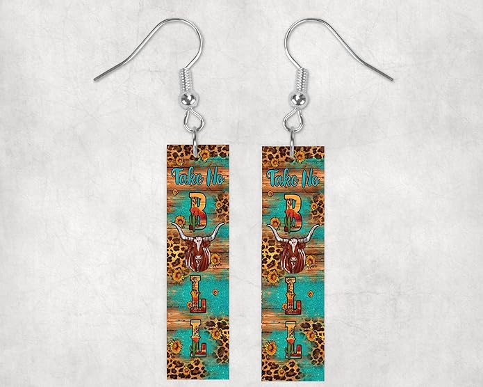 Earrings Handmade Bar Wood Earrings Light Weight Printed Image Dangle Earring Jewelry