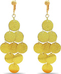 Aloha Earrings Gold Tone Non Pierced Clip On Dangling Earrings