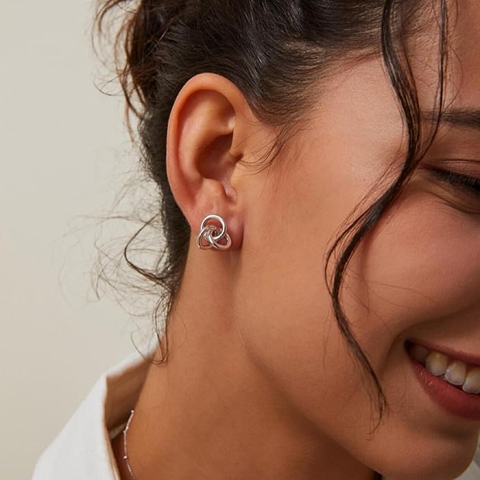 Gold Knot Earrings for Women Trendy Stud Earrings Chunky Statement Drop Dangle Earrings Lightweight Hypoallergenic Jewelry Women Christmas Gifts