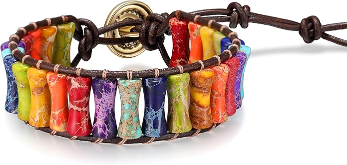 Chakra jewelry gifts Bracelets for Women，Handmade Natural Stone Healing Bracelets，hippie boho Friendship gifts Jewelry for women
