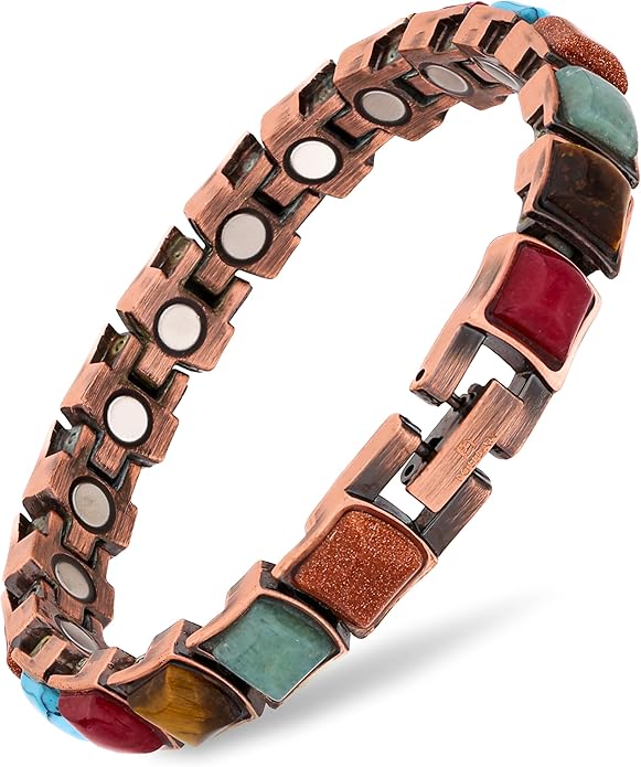 Copper Bracelets for Women - 6200 Gauss Power | 3X Strength Copper Bracelet | Magnetic Bracelets for Women - Adjustable Fit | 99.99% Pure Copper Bracelet for Women | Stylish Copper Jewelry