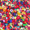 Ulalaza 100pcs Cute Slime Charms Mixed Set Resin Flatback for DIY Craft Making Ornament Scrapbooking Beads Assorted Candy Fruit Cake Trellis