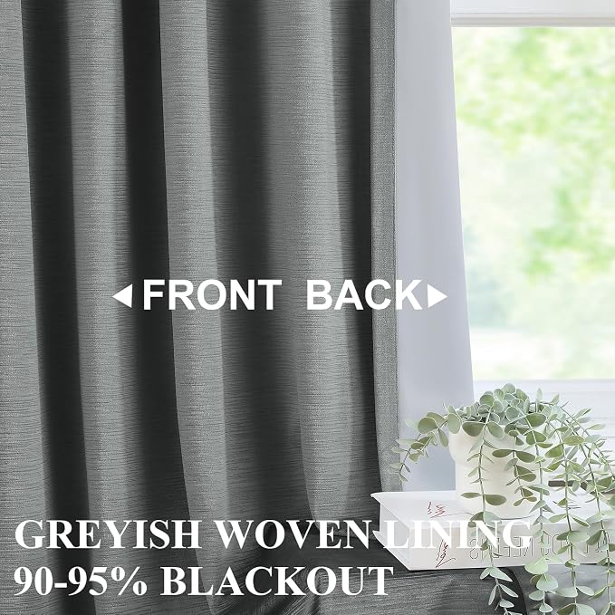 Vision Home Pewter Gray Velvet Pinch Pleated Blackout Curtains 40Wx63L Inch | 2 - Image 2
