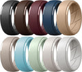 ThunderFit Men's Silicone Rings 10mm Wide 2.5mm Thick Rubber Bands, Breathable, Variety Multipack 1-10