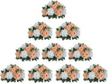 BLOSMON Flower Balls for Wedding Centerpieces: 10pcs 9.5 Inch Fake Rose | Peach by Blosmon