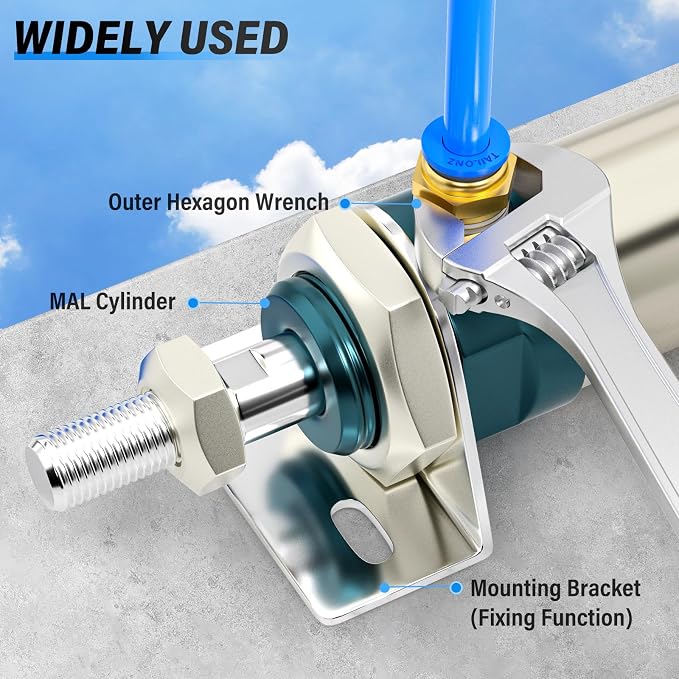 TAILONZ Blue 8mm Tube OD x 1/4" G Straight Push to Connect Fitting 10pcs | - Image 7