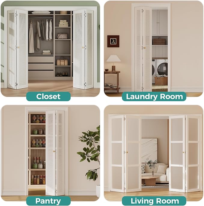 Closet Bifold Door Hardware & 2 x 24" Track Kit, Combine - Image 9
