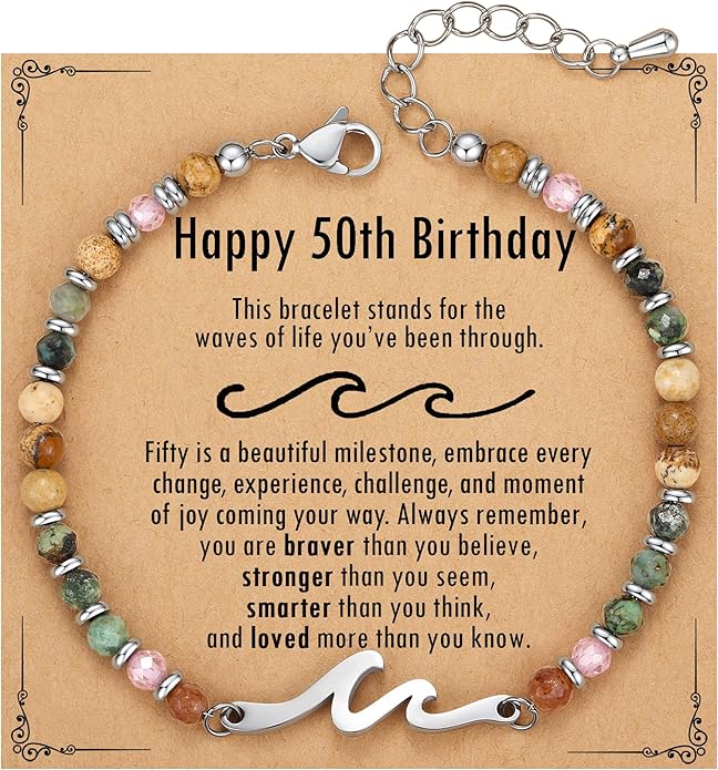 TONY & SANDY Friend Gifts for Women, Unique Valentine's Day Gifts for Her, Sister Gifts from Sister, Wave Bracelet, Christmas Birthday Gifts for Women, Bestie Friendship Bracelets