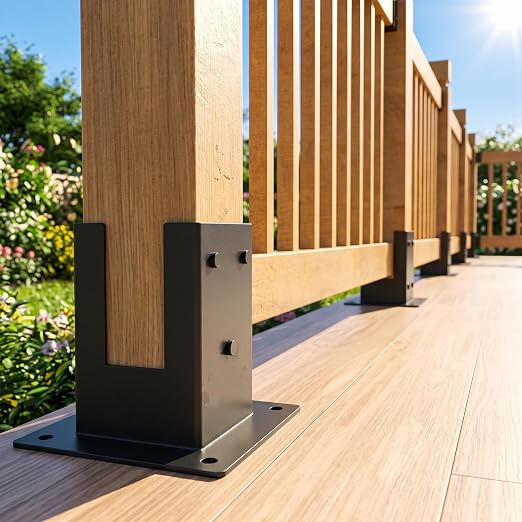 4×4 Post Base 8Pcs, Inner Size 3.58"x3.58" Post Brackets, Heavy Duty - Image 5
