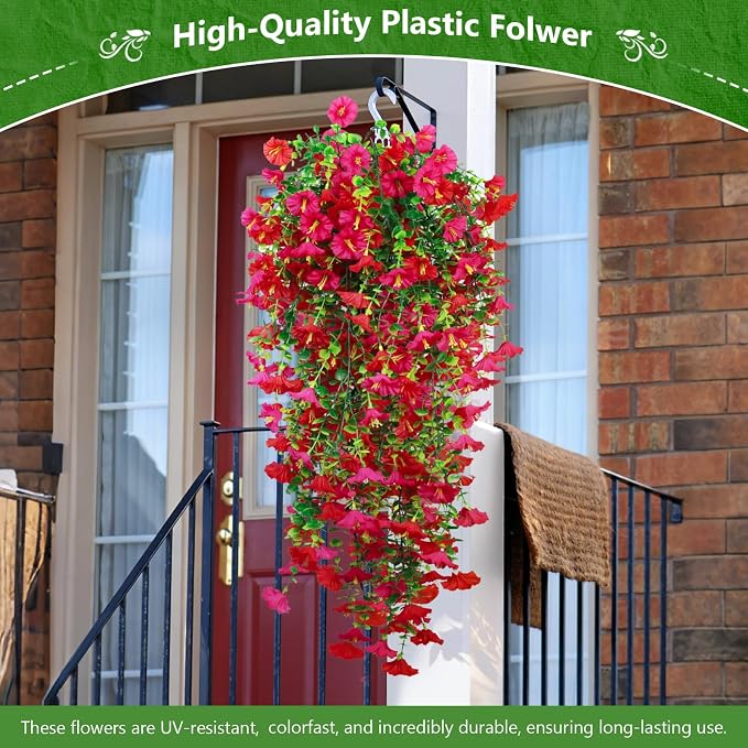4-Pack Fake Hanging Plants, Faux Hanging Plant Artificial Greenery - Image 2