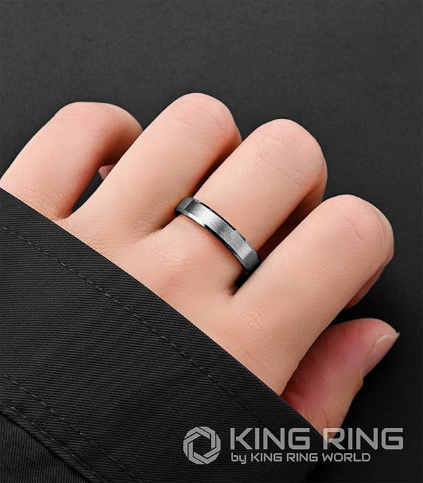 King Ring Tungsten 4/6/8/10mm Rings – Super Polished Matt Finish Tungsten Rings – Designed in USA