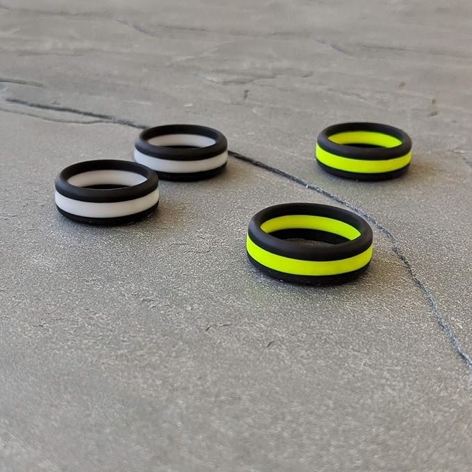 Knot Theory Striped Silicone Ring for Men and Women – Black, Grey, Red, Blue, Orange, Yellow, Purple