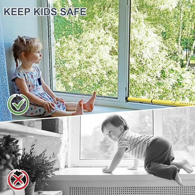 Sliding Door Security Bar, 17.7-50.5inch Heavy Duty Adjustable Sliding Patio - Image 5