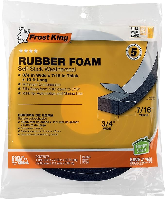 Frost King R734WH Sponge Rubber Foam Tape 7/16-Inch - Image 4