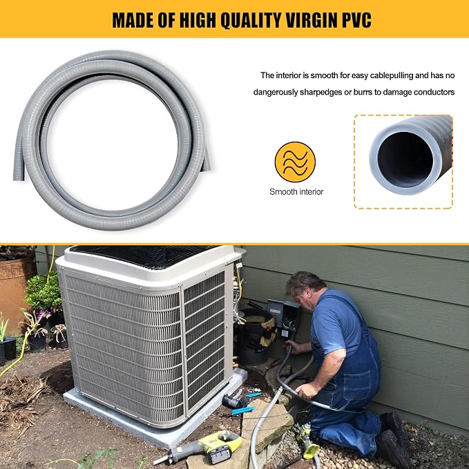1/2 inch 10 Foot Liquid-Tight Conduit Kit, Flexible Non Metallic Electrical - Image 5