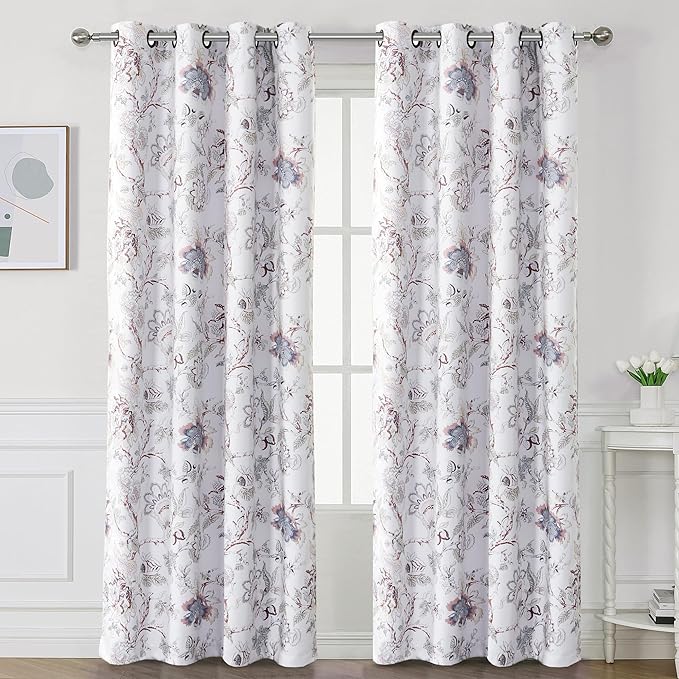 H.VERSAILTEX Blackout Curtains 84 Inch Length 2 Panels Set Floral Print Curtain - Image 2
