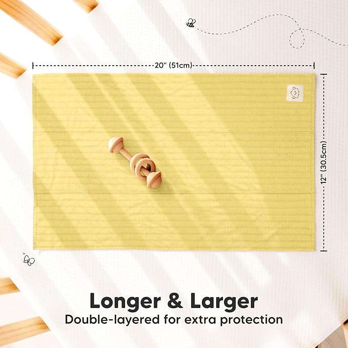 KeaBabies Organic Cotton Burp Cloths Baby Girl, Boy - 6-Pack Large Burping Clothes for Babies, Spit Up Rags, Super Soft & Absorbent Newborn Wash Towels, Gender Neutral, Non-Shrink (Stria, Daybreak)