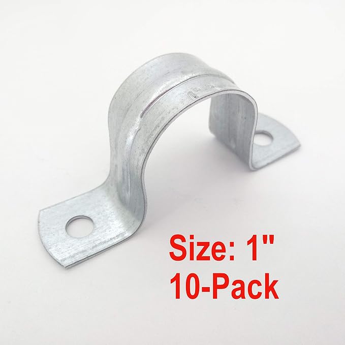 Rigid Pipe Strap Clamp Hanger, 2 Holes, Galvanized or PVC Pipes, IMC Conduit - Image 5