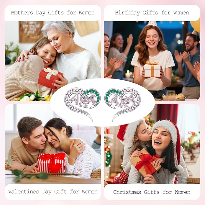 AKA/ZPB/DST/SGR/OES Sorority Gifts for Women 925 Sterling Silver Sorority Paraphernalia Gifts Greek Jewelry for Finer Women