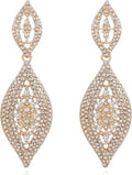 Elegant Rhinestone Dangle Earrings Crystal Wedding Bridal Long Dangling Drop Earrings Chandlier Earrings for Women Bridesmaid