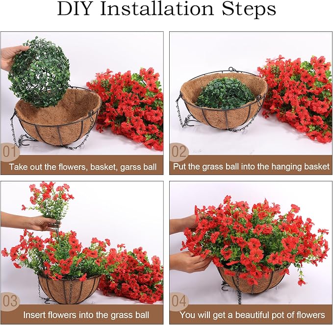 Hananona 24 Pcs Artficial Outdoor Flowers - Image 4