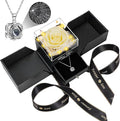 Preserved Lemon Yellow Real Rose with Heart I Love You Necklace -Eternal Flowers Rose Birthday Gifts for Women Her Mom Wife Girlfriend Grandma on Valentines Mothers Day Christmas Anniversary Romantic
